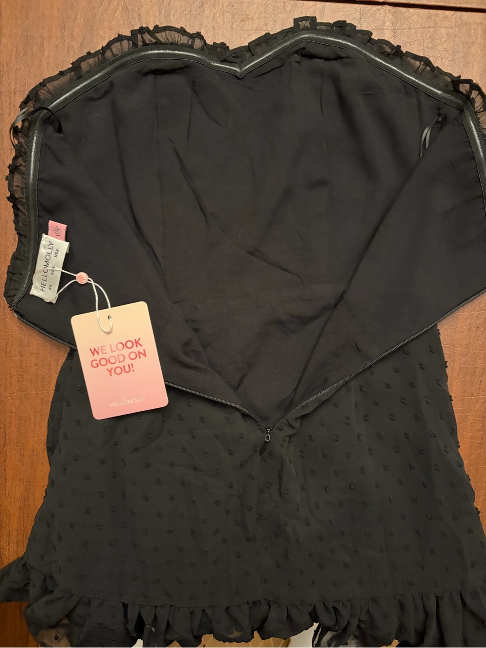 Hello Molly Black Strapless Ruffle Mini Dress - Picture 3 of 6